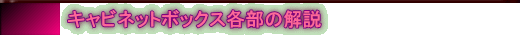 キャビネットボックス各部の解説